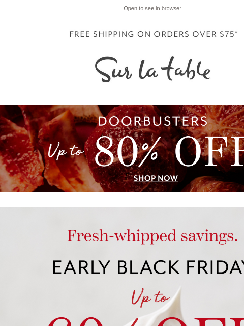 surlatable newsletter: Beat the Rush: Save Up to 80% NOW!