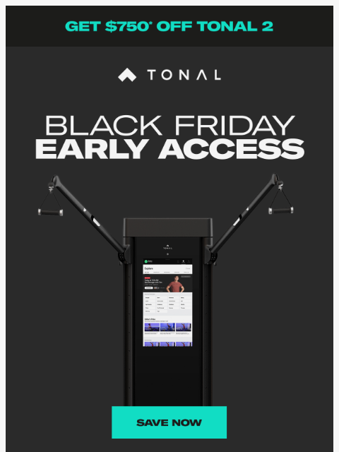 tonal newsletter: Save $750* on Tonal 2