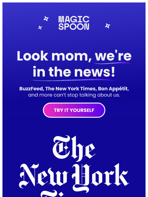 magicspoon newsletter: Loved by fans. Featured in the press. 💫