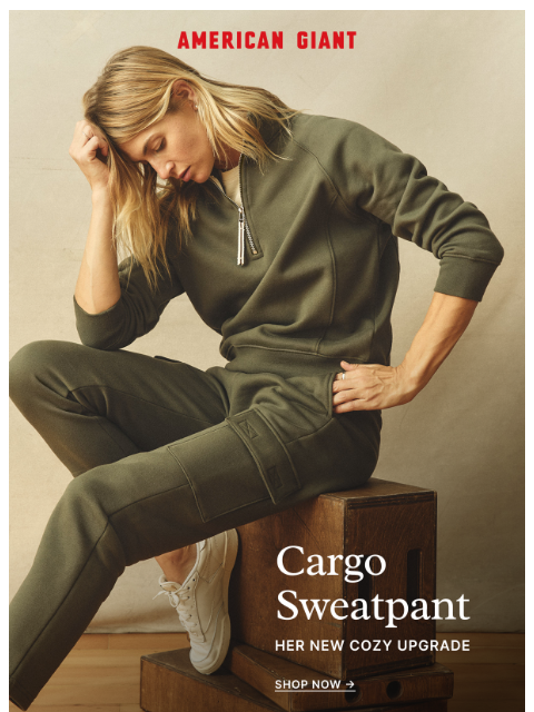 american-giant newsletter: Introducing a Cozy Cargo for Her