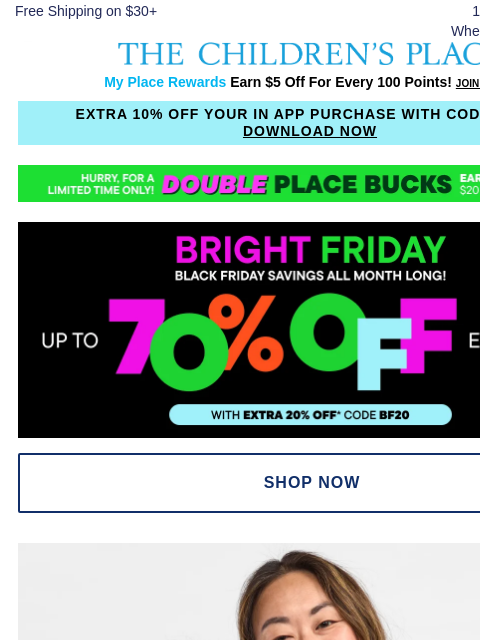 childrensplace newsletter: Santa-Approved Holiday PJs: BOGO $1 🎅✅