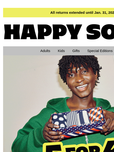 happysocks newsletter: Buy More, Save More: It's 5 for 4!