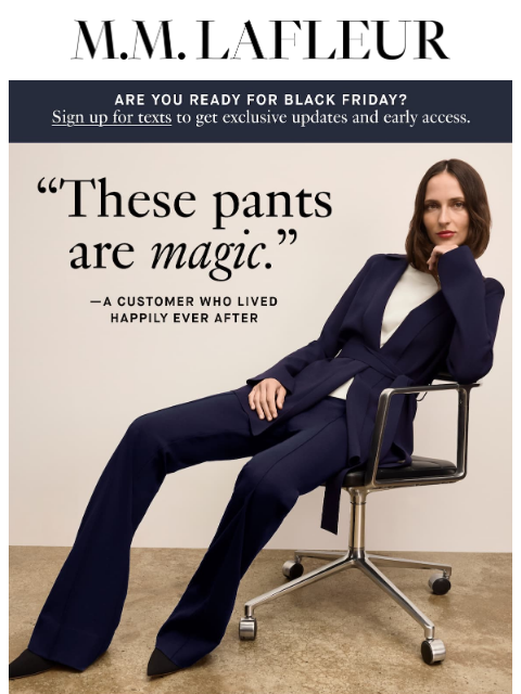 mmlafleur newsletter: ONCE UPON A TIME: We made Butter Ponte in navy.