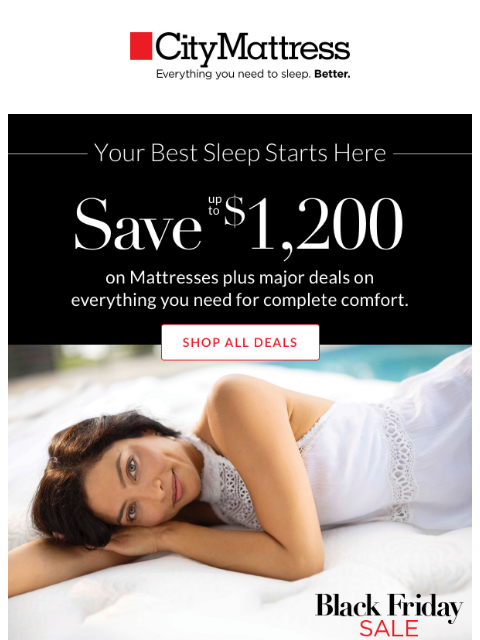 citymattress newsletter: Black Friday Sale: Your Best Sleep Starts Here