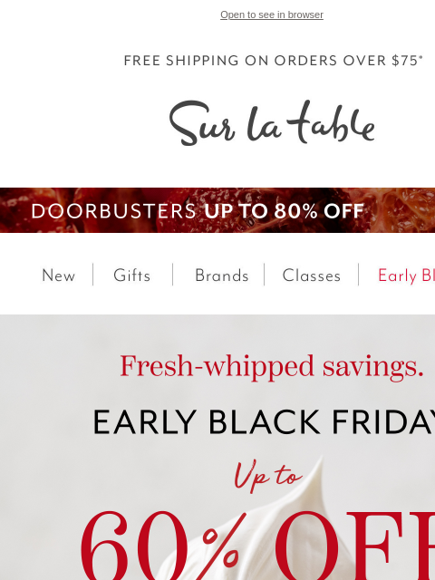 surlatable newsletter: Save on Le Creuset Cookware Made to Last