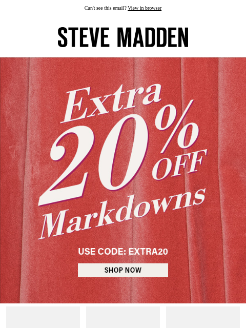 stevemadden newsletter: New Markdowns Inside!