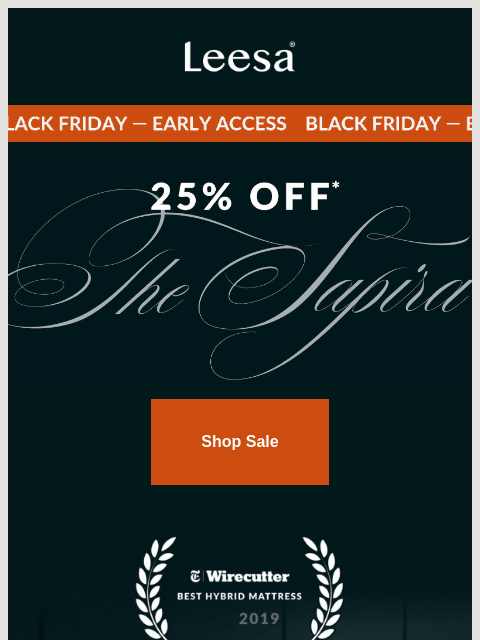 leesasleep newsletter: Get 25% off* the one that gets it “just-right”