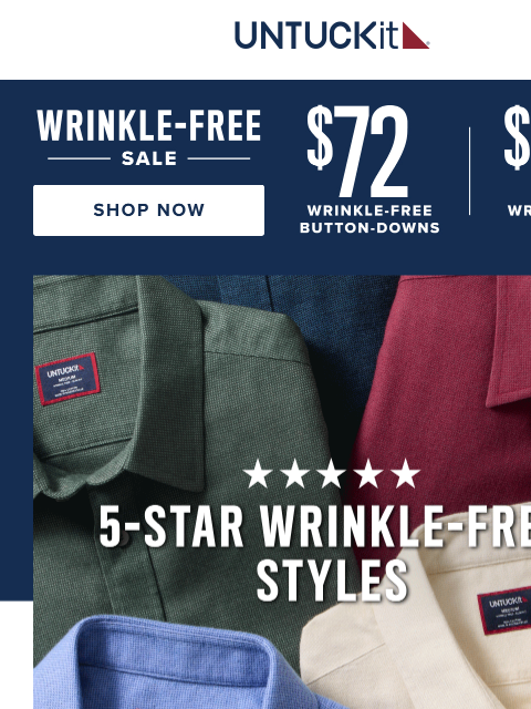 untuckit newsletter: What’s Now $62  &  ⭐⭐⭐⭐⭐?