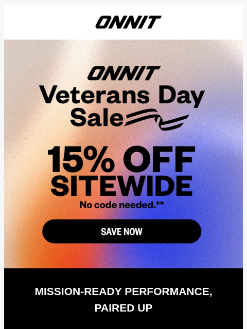 onnit newsletter: Pair your go-tos and SAVE this Veterans Day