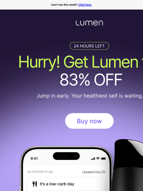 lumen newsletter: Don’t miss your 83% off. Offer ends tomorrow ⏰