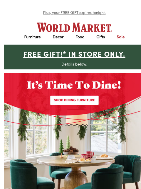 emailworldmarket newsletter: Dining furniture ready to ship ASAP 📦🚚☺️