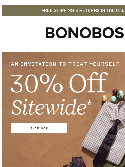 bonobos newsletter: Your Favorites Are 30% Off Right Now