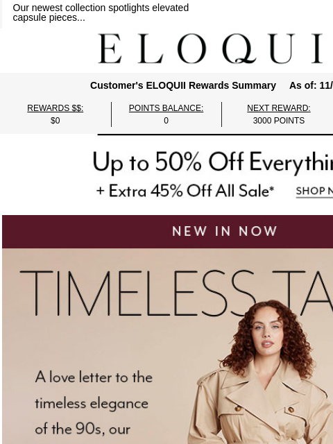 eloquii newsletter: NEW & SO TIMELESS 🤎