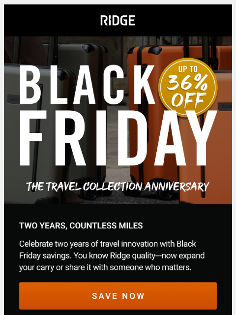 ridge newsletter: Black Friday Travel Deals