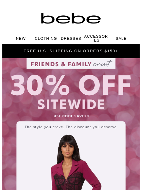bebe newsletter: Hurry! Your Dream Styles Are 30% Off