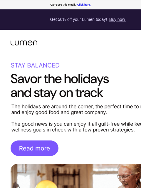 lumen newsletter: How to enjoy the holidays guilt-free and stay on t...