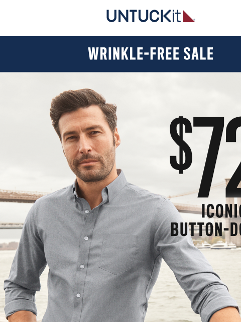 untuckit newsletter: 🚨 Iconic Shirts Now $72 On Sale
