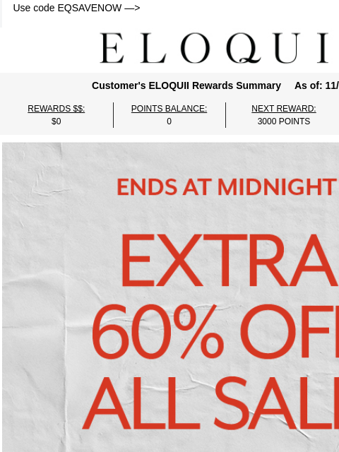 eloquii newsletter: FINAL HOURS: 60% OFF SALE