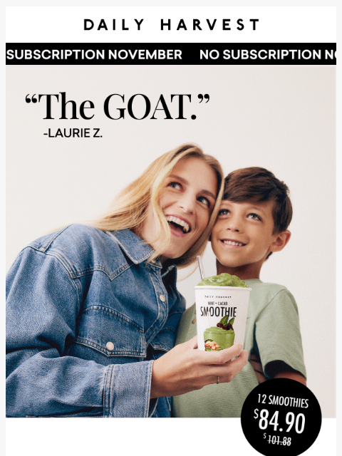 daily-harvest newsletter: Shhhh we have a limited-time deal for you