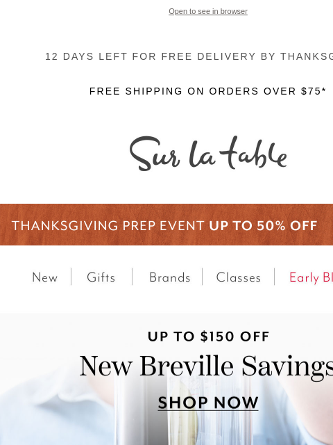 surlatable newsletter: 🦃 Gobble Up Breville Savings - Up to $150 Off