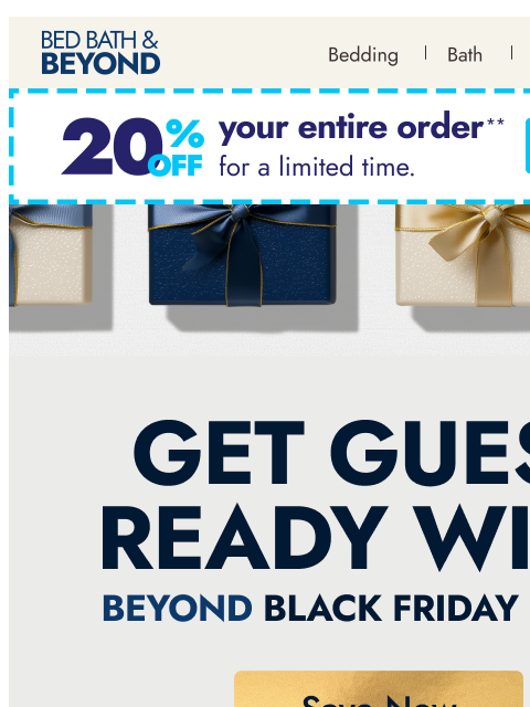 bedbathandbeyond newsletter: Get guest-ready for less 🍽️