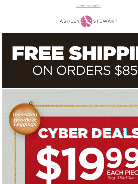 ashleystewart newsletter: 🎄Holiday Steal Alert! $19.99 Tracksuits—Don't Mis...