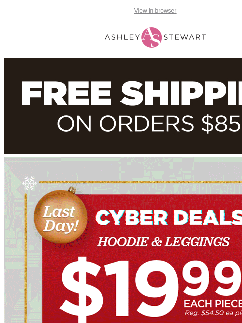 ashleystewart newsletter: Last day to grab the track suit at $19.99! 🚨🏃‍♀️