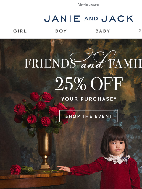 janieandjack newsletter: Velvet looks for the holidays: 25% off