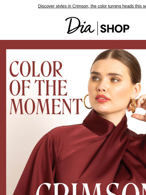 Discover styles in Crimson, the color turning heads this season Dia & Co Shop Shop Now Style freedom through a life well-lived. TOPS DRESSES NEW ARRIVALS SALE Recipient: brands.news.subscription@