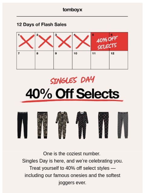 tomboyx newsletter: Flash Sale 40% Off Selects