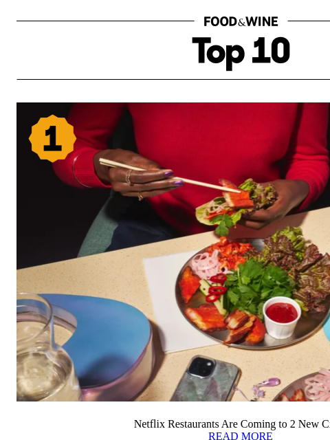 foodandwine newsletter: Netflix Restaurants Are Coming to 2 New Cities