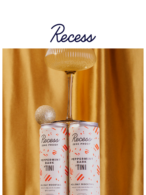 takearecess newsletter: celebrate with peppermint bark ’tini ✨
