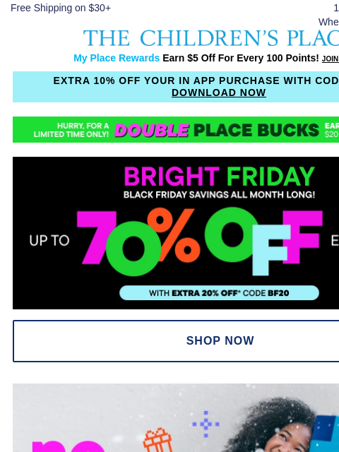 childrensplace newsletter: NO. BORING. GIFTS. EVER. 🎁