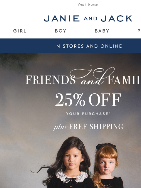 janieandjack newsletter: Our latest collection? Black, white & always chic ...