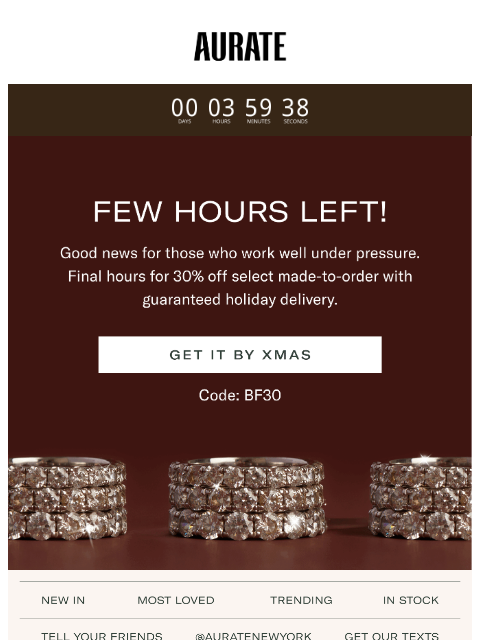 auratenewyork newsletter: 6 HOUR COUNTDOWN