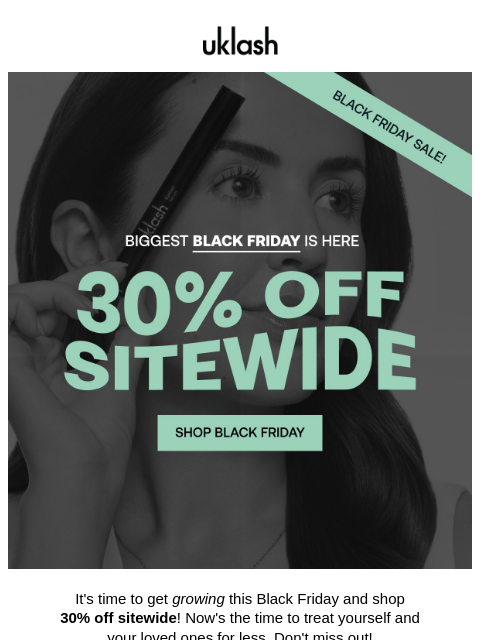 uklash newsletter: 🖤❤️‍🔥 30% OFF EVERYTHING starts now!