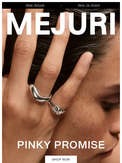 mejuri newsletter: New In: Pinky Rings