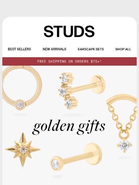 studs newsletter: Give the Gift of 14K 💛