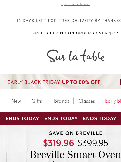 surlatable newsletter: Final Hours for Up to 20% Off Breville