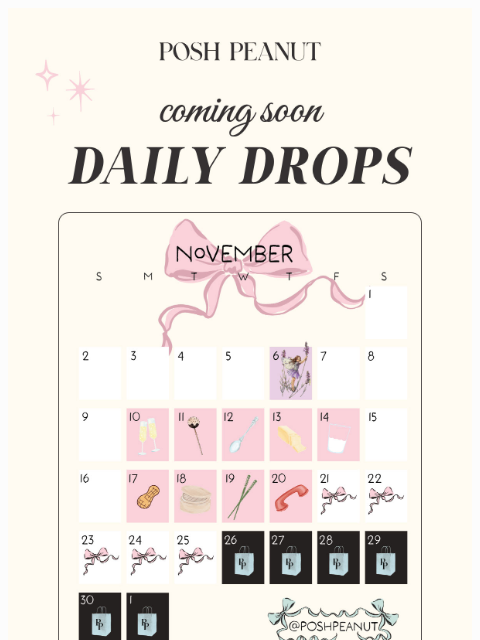 poshpeanut newsletter: TOMORROW: 9 Days of NEW! 🤩