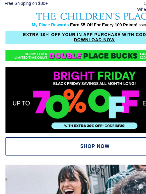 childrensplace newsletter: Holiday Cheer Starts Here! Up to 60% OFF Holiday L...