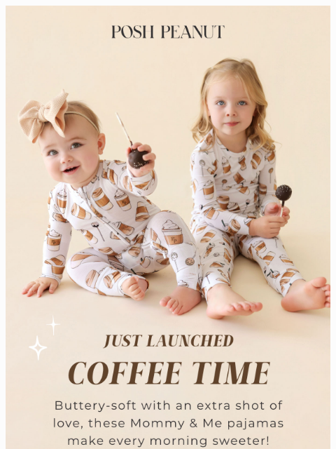 poshpeanut newsletter: ☕💕 JUST BREWED: Coffee Time PJs