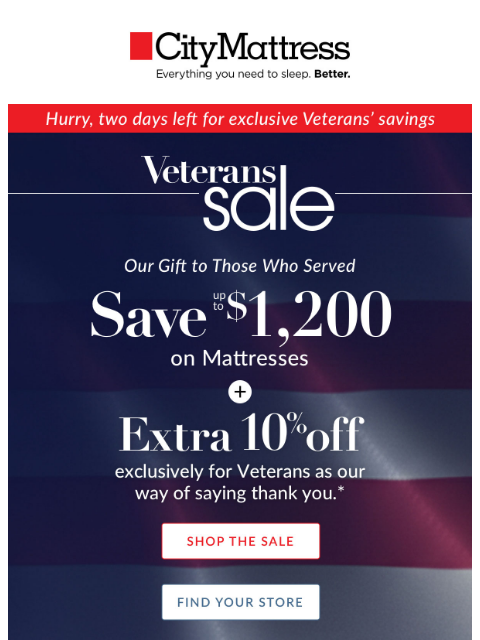 citymattress newsletter: Honoring Our Heroes—Today and Everyday