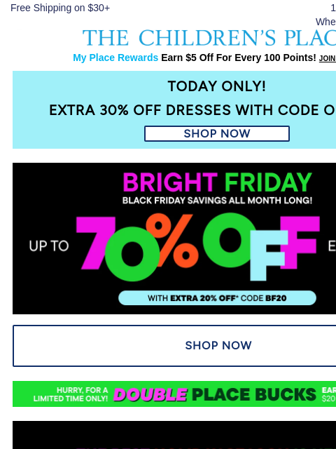 childrensplace newsletter: Bright Friday Deals! $10+ active, $9.99+ jeans & M...