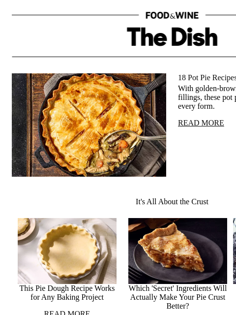 foodandwine newsletter: 18 Pot Pie Recipes That Warm the Soul