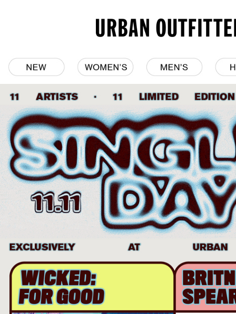 urbanoutfitters newsletter: 11 limited edition vinyl singles for 11/11!