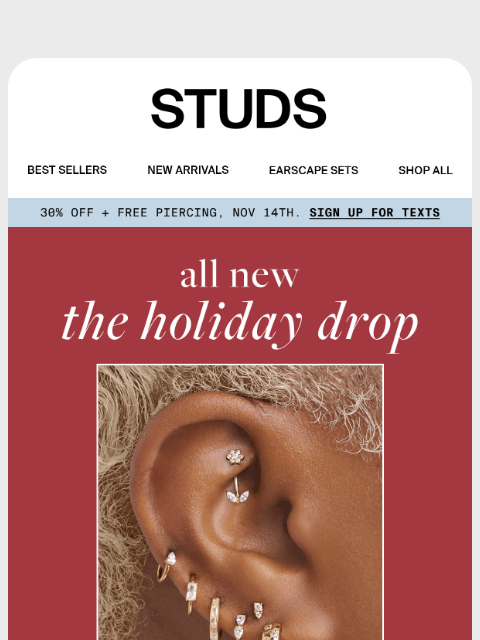 studs newsletter: New pavé styles just dropped ✨