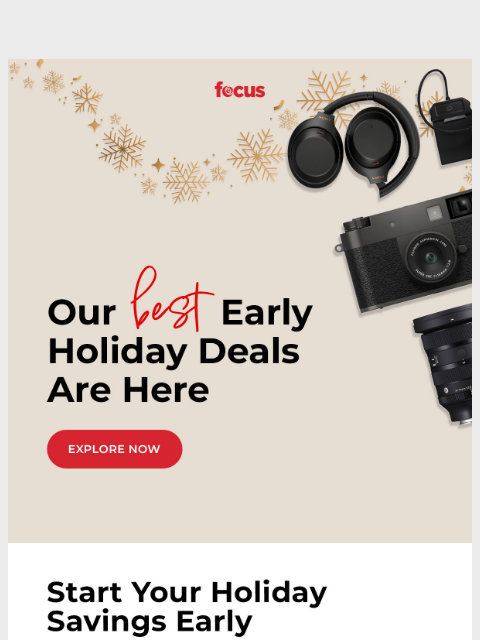 focuscamera newsletter: Early holiday deals: Up to 50% off 🎁