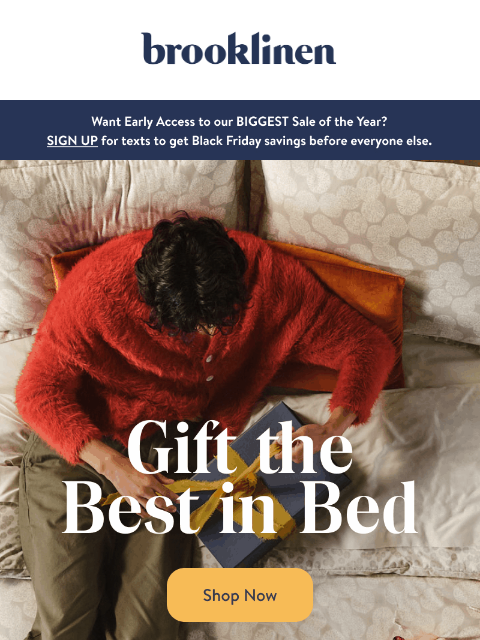 brooklinen newsletter: Get to Gifting With Brooklinen
