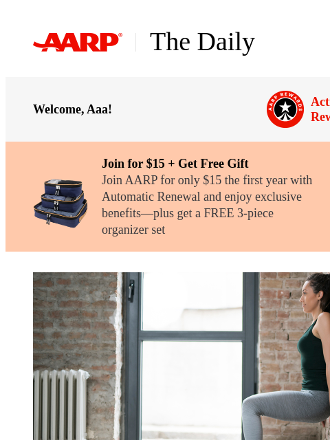 aarp newsletter: The Daily — No. 1 Exercise for Lowering Blood Pres...